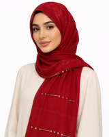 Polychiffon Stone Work Hijab – Style 1 (100x200cm)