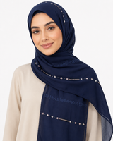 Polychiffon Stone Work Hijab – Style 1 (100x200cm)