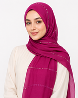 Polychiffon Stone Work Hijab – Style 1 (100x200cm)