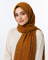 Polychiffon Stone Work Hijab – Style 1 (100x200cm)