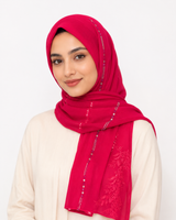 Polychiffon Stone Work Hijab – Style 1 (100x200cm)
