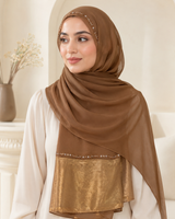 Polychiffon Stone Work Hijab – Style 2 (100x200cm)