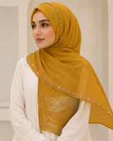 Polychiffon Stone Work Hijab – Style 2 (100x200cm)