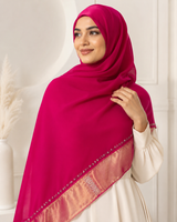 Polychiffon Stone Work Hijab – Style 2 (100x200cm)