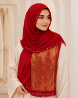 Polychiffon Stone Work Hijab – Style 2 (100x200cm)