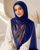 Polychiffon Stone Work Hijab – Style 2 (100x200cm)