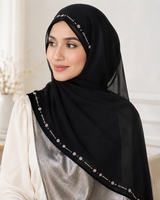 Polychiffon Stone Work Hijab – Style 2 (100x200cm)