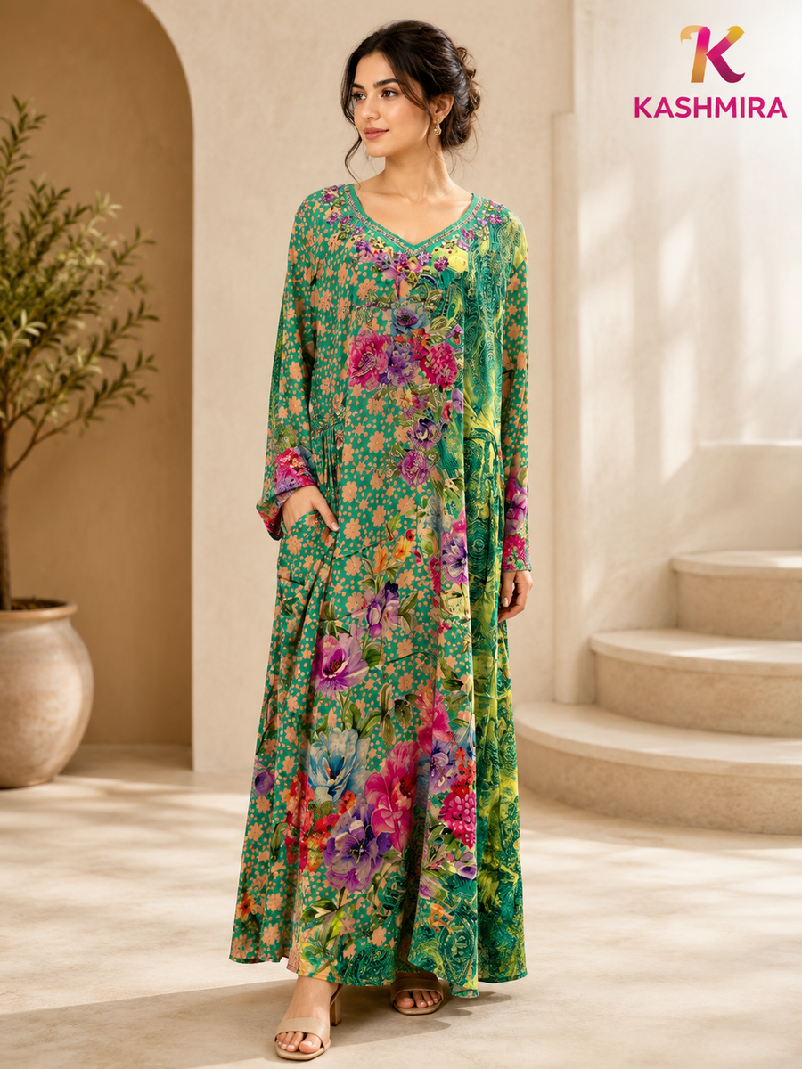 CREPE DIGITAL PRINTED JALABIYA