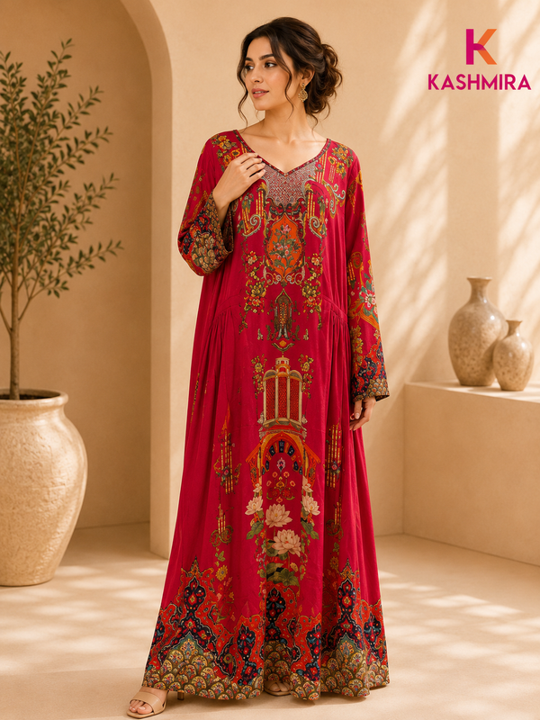 CREPE DIGITAL PRINTED JALABIYA