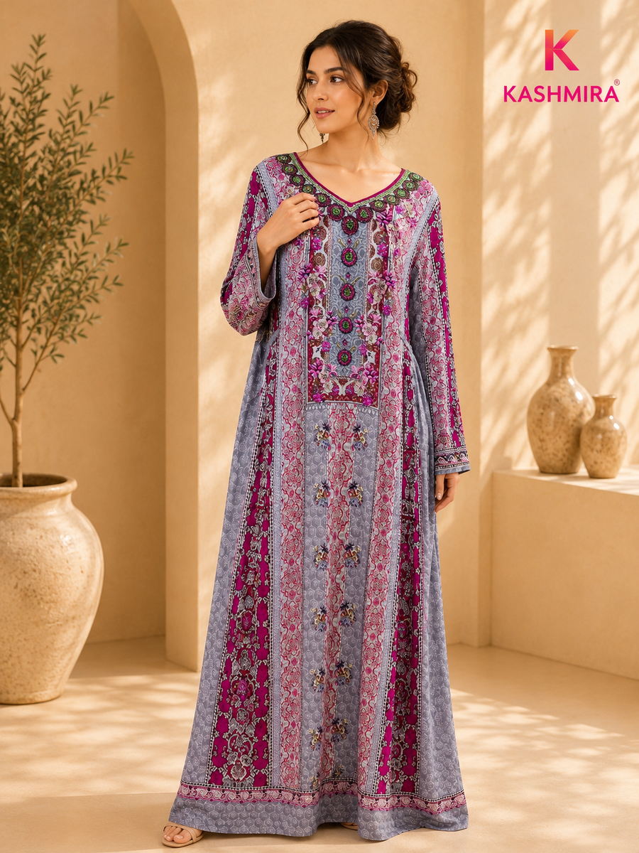CREPE DIGITAL PRINTED JALABIYA